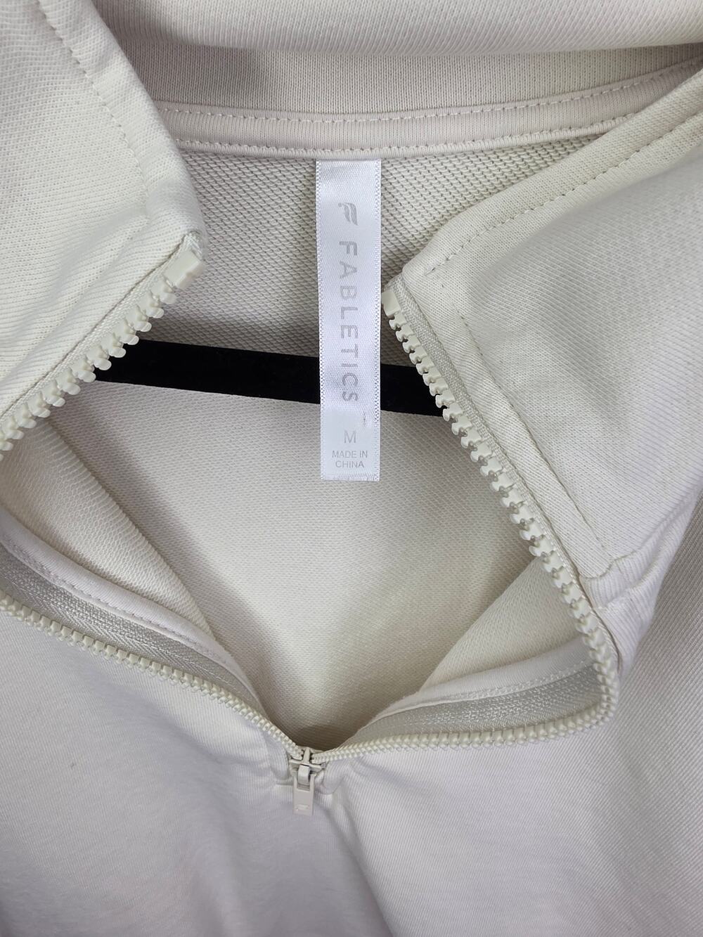 Fabletics Cream Half-Zip Cropped pullover Sweatshirt Navy Burgundy | Size S